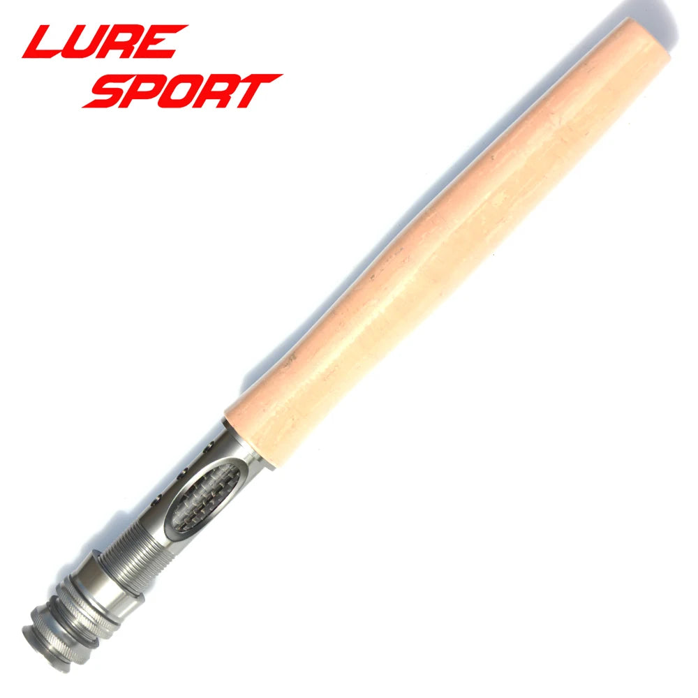 LureSport Aluminum body Carbon Tube Fly reel seat with End Cap cork grip 18cm with sunken Fly Rod Building Component