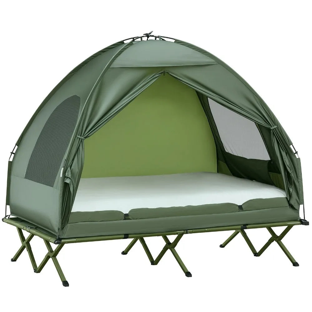 Portable Folding Outdoor Elevated Camp Cot Tent Combo Camping Bed