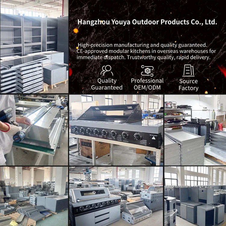 US in Stock All Weather Resistant Modular Outdoor Kitchen Stainless Steel BBQ Cabinets Island for Garden Cooking