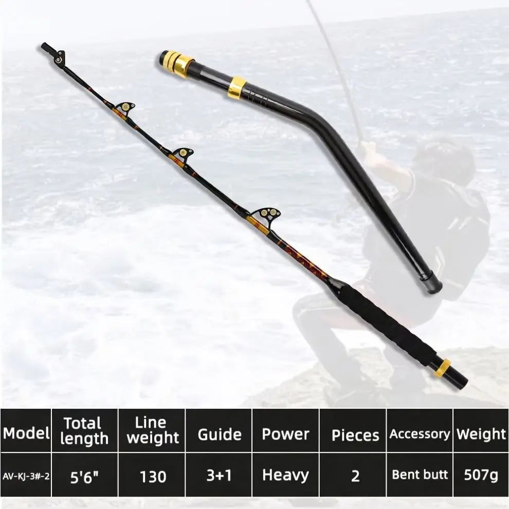 Topline High Quality Saltwater Tuna Shark Fishing Rod Heavy Fiberglass Fishing Trolling Rods for Big Game Fishing
