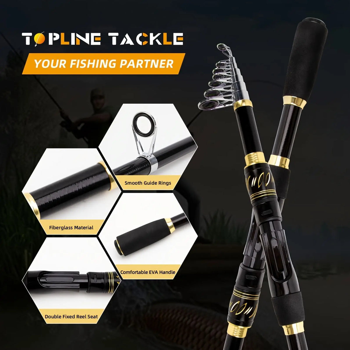 Good Quality Two Section Fishing Rod With Great Price Flexible Ice Fishing Rod and Reel Set