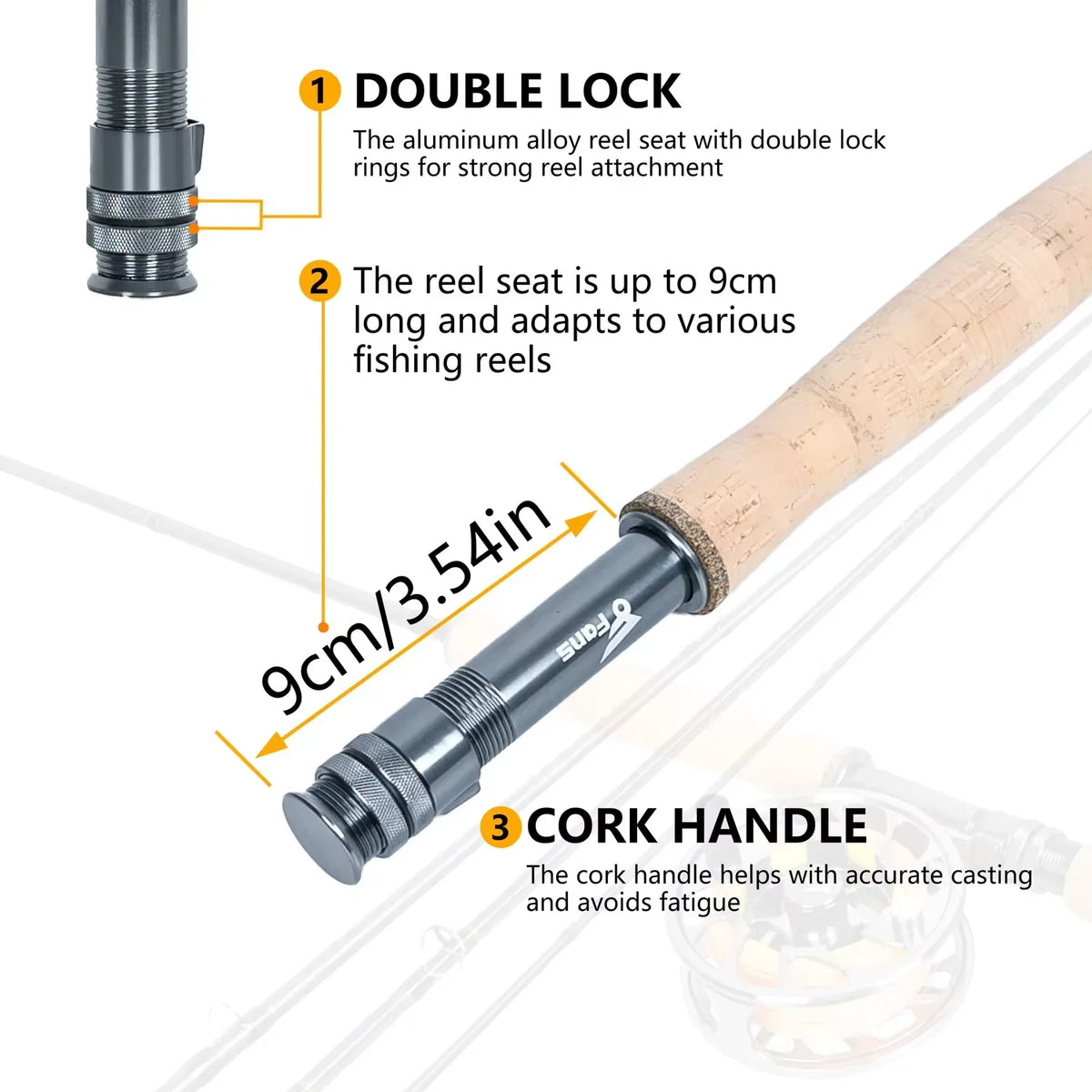 8Fans Premium Fly Fishing Combo Soft Rod Reel with Accessory Tools for Bass Marlin Trout Species for River and Lake Fishing