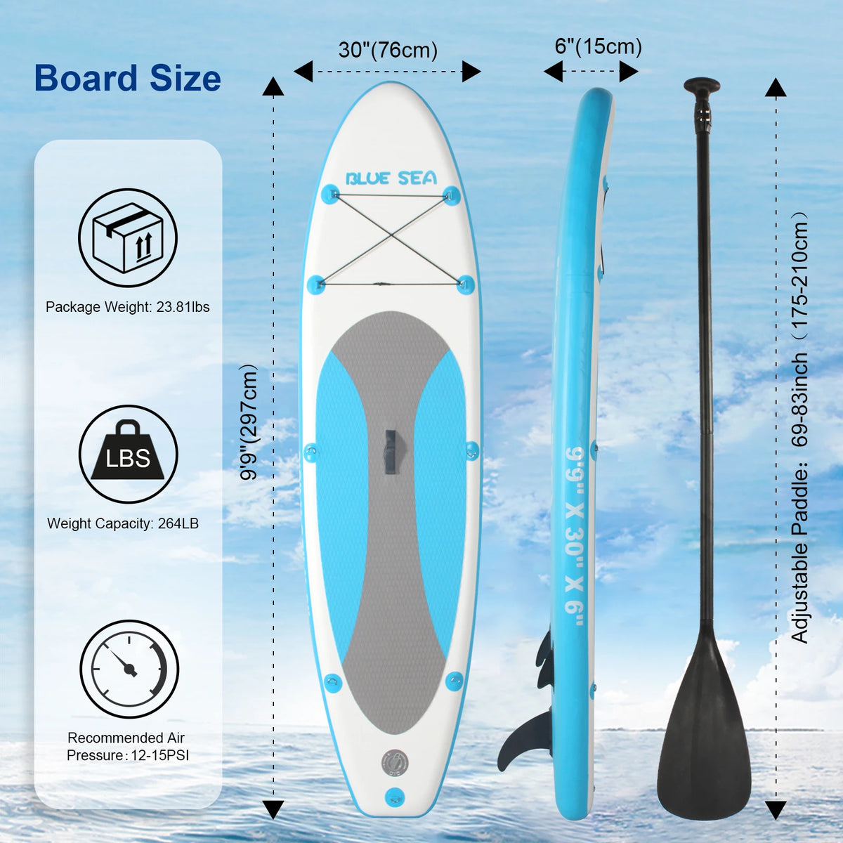 USA Warehouse Spot PVC Outdoor Game Sport Waterplay Fishing Turing Surfing Rowing Yoga Inflatable Stand up Paddle SUP Board Set