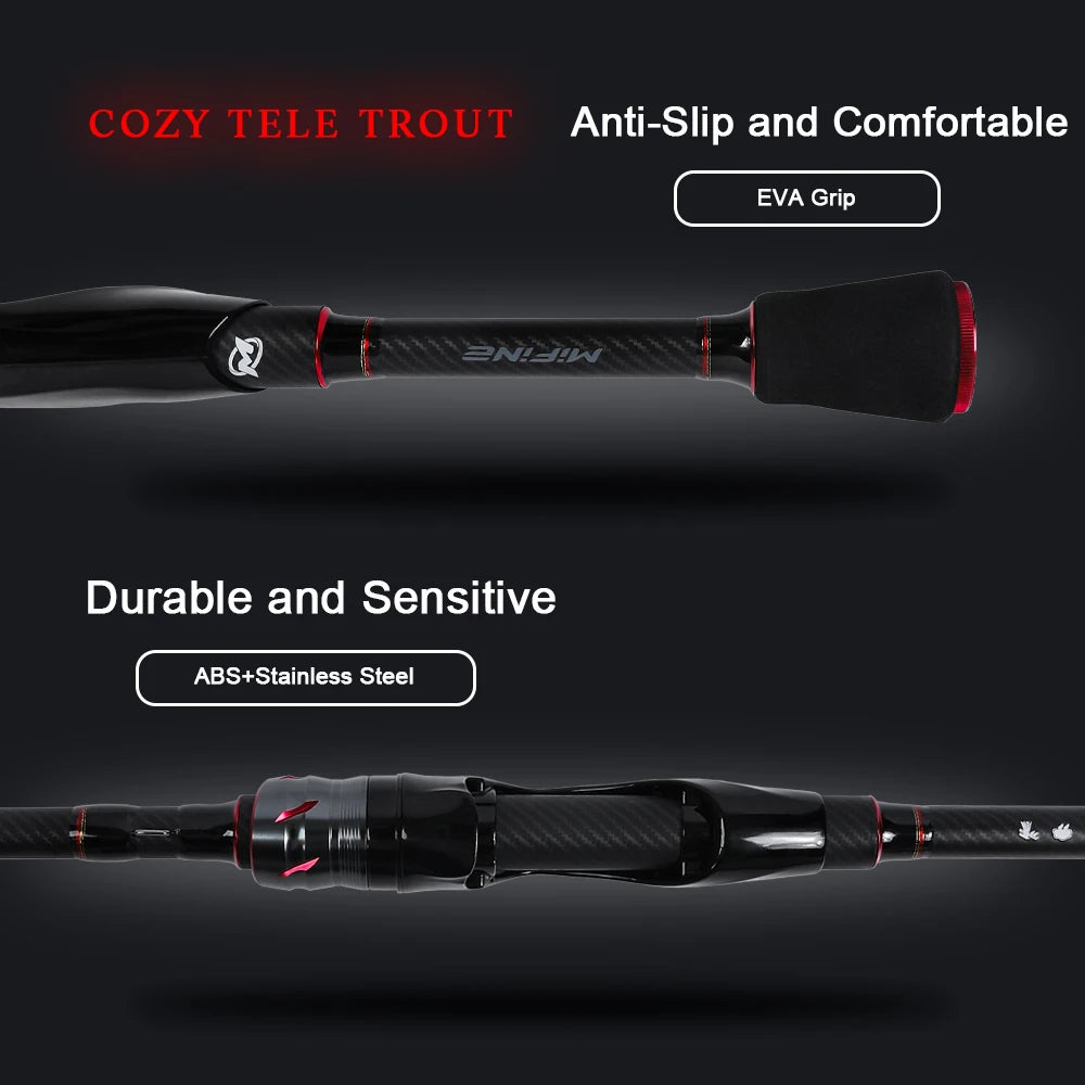 MIFINE COZY TELE TROUT Telescopic Rock Fishing Rod Ultra Light 24T Carbon Fiber Spinning Rods CW 0.8-5g Tubular Tip Trout Fish