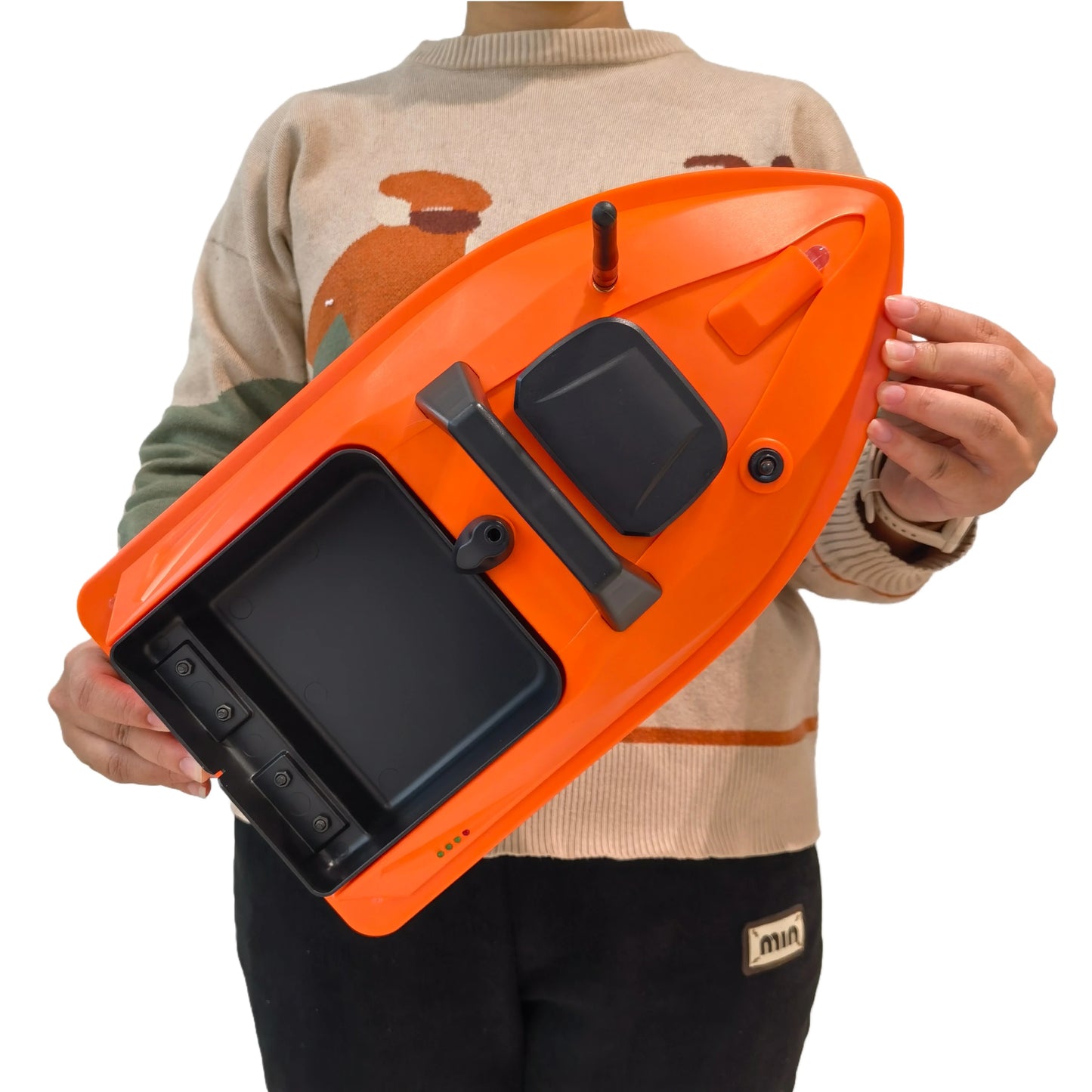 MBLN Mini GPS Bait Boat – 24 Waypoints, Beidou/GPS Navigation, Auto Return, Cruise Control, Quiet Dual Motor, Water Temp Sensor