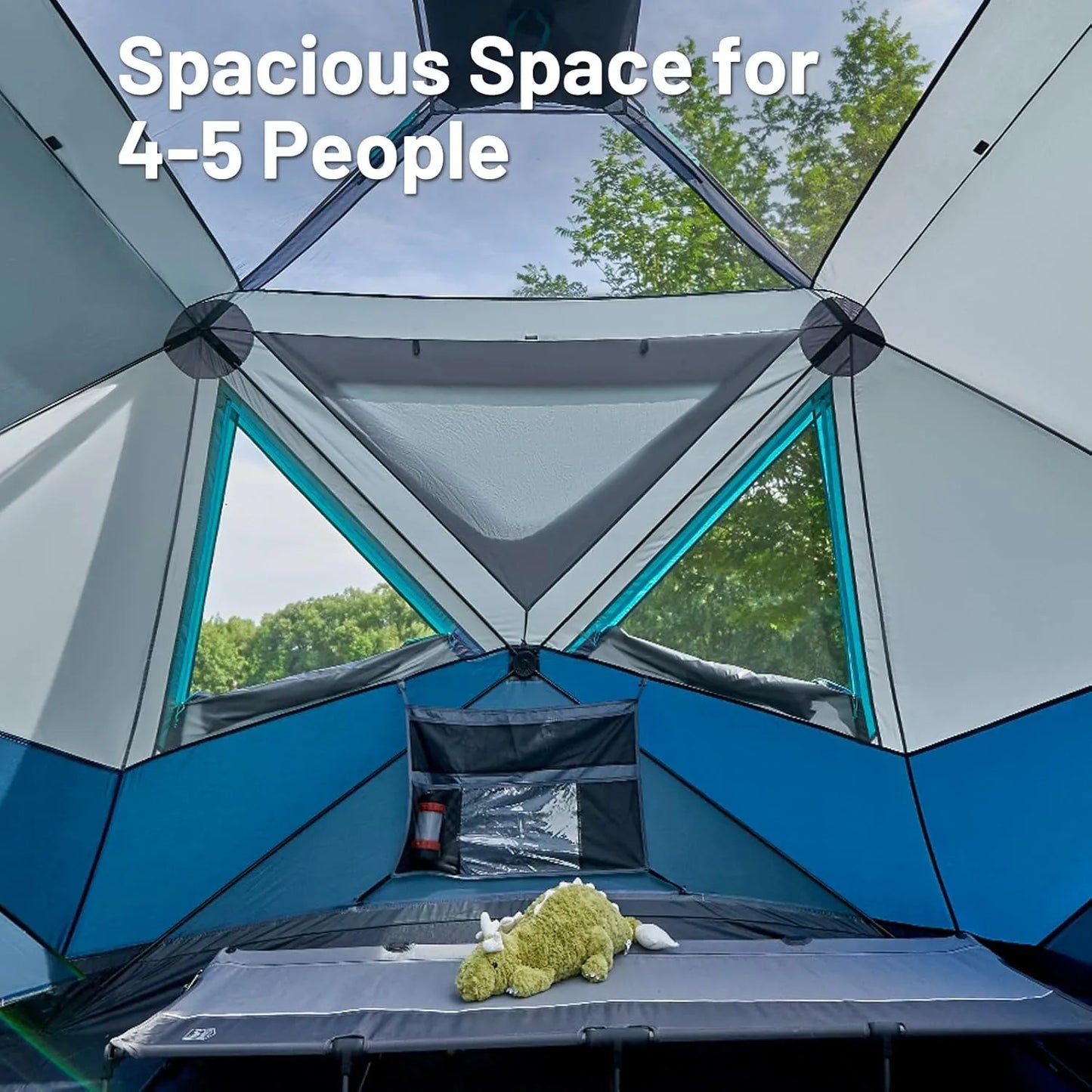 Instant Pop Up Cabin Tent for 4 6 8 People 60 Second Setup Weather Resistant with Rain Fly Carry Bag