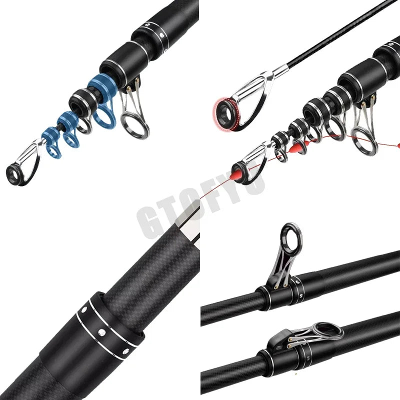 3.6m 4.5m 5.0m 5.4m Telescopic Fishing Rod Distance Throwing Spinning Rod Throwing Surfcasting Carbon Baitcasting Beach Rock Rod