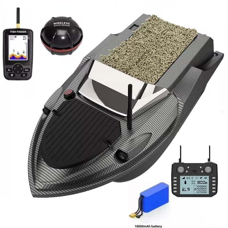 Sonar V080 12V 800M Bait Boat 9 Fishing Spots 180 Fishing Spots Load 3KG Fish Finder Dual Motor Smart Cruise Return Trawler