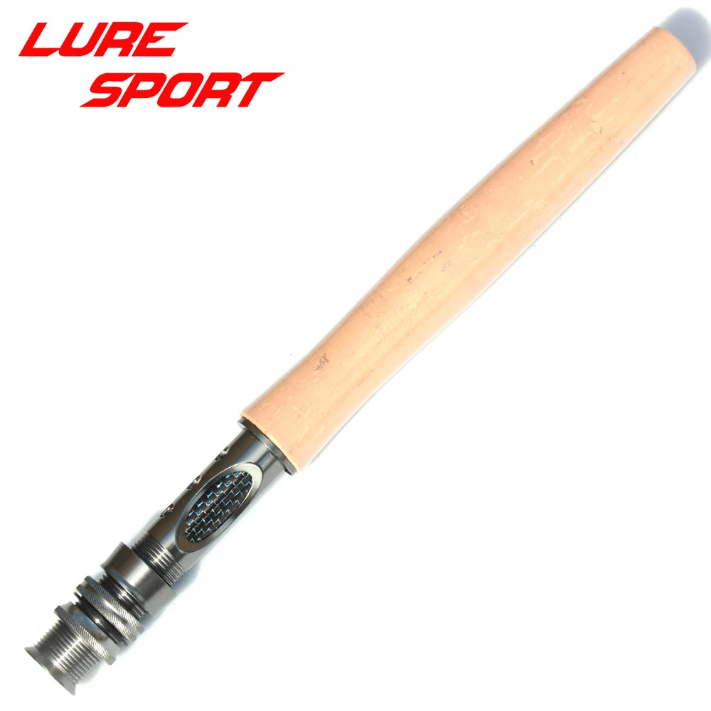 LureSport Aluminum body Carbon Tube Fly reel seat with End Cap cork grip 18cm with sunken Fly Rod Building Component
