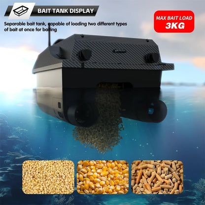 Sonar V080 12V 800M Bait Boat 9 Fishing Spots 180 Fishing Spots Load 3KG Fish Finder Dual Motor Smart Cruise Return Trawler