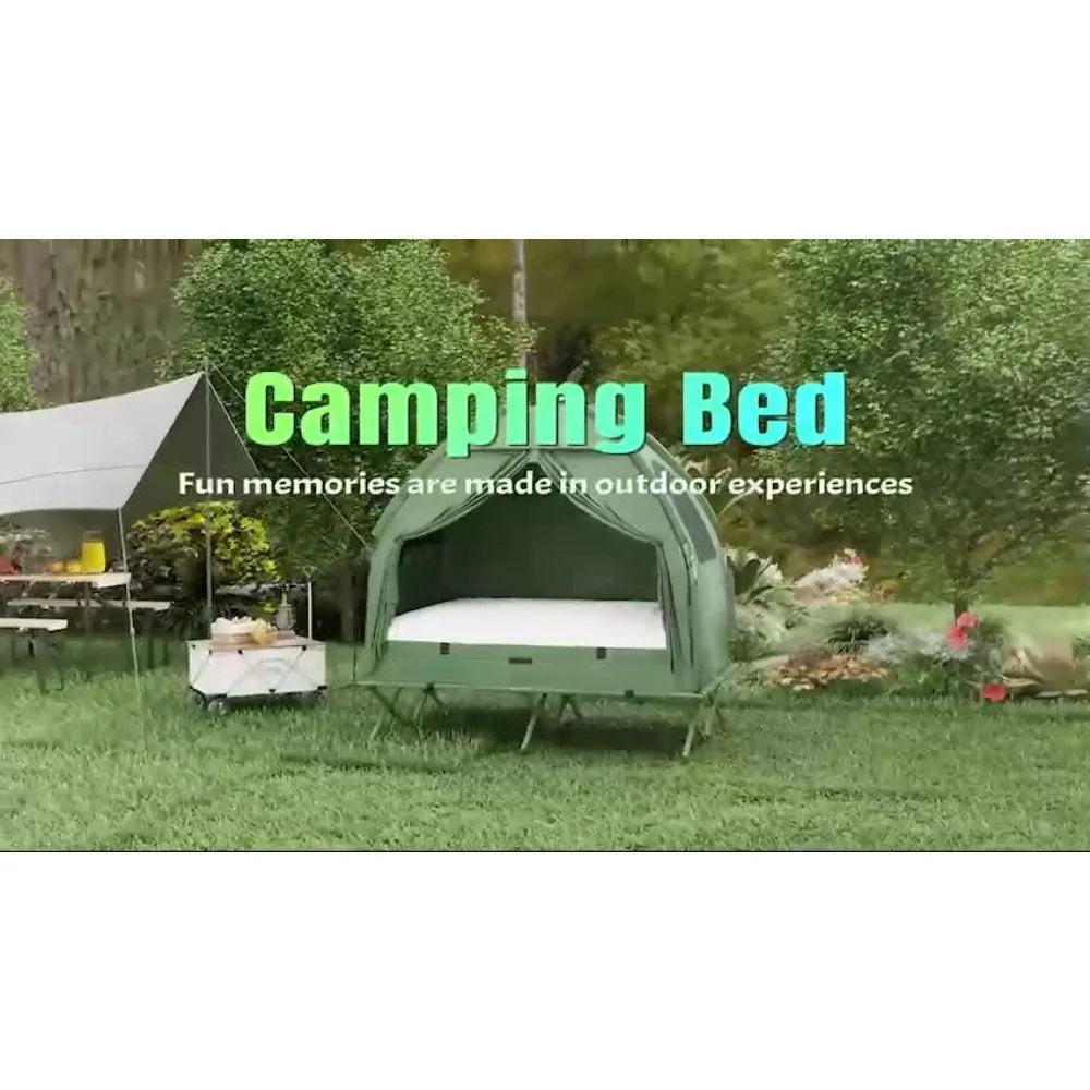 Portable Folding Outdoor Elevated Camp Cot Tent Combo Camping Bed