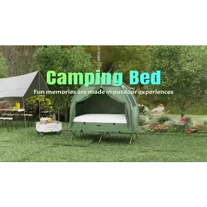 Portable Folding Outdoor Elevated Camp Cot Tent Combo Camping Bed