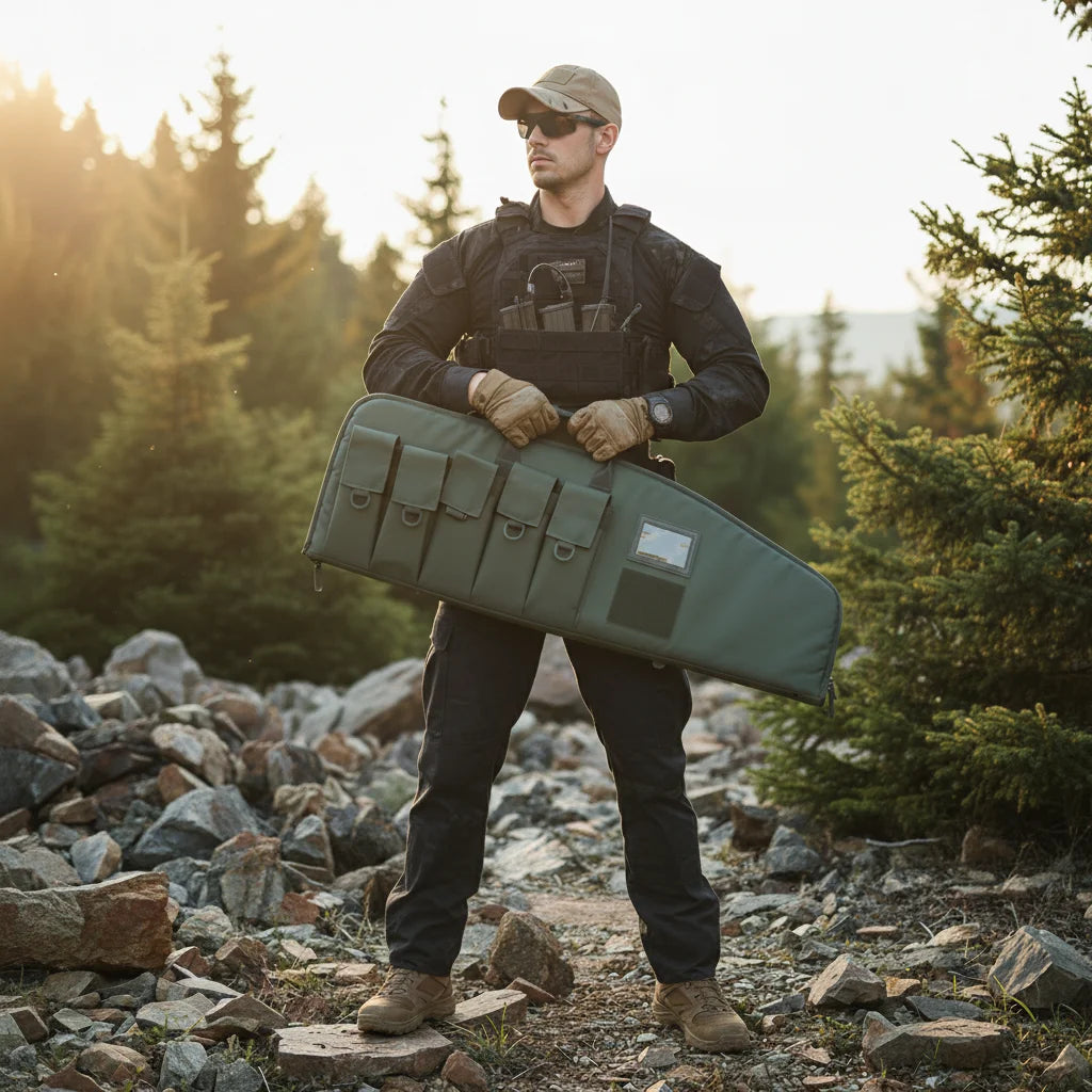Custom Logo Tactical Case 42 Inch Waterproof PVC Soft Shell Tactical Bag Wholesale Hunting Fishing Carry Bag