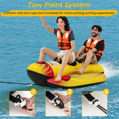 Double Inflatable Towable Tube Banana Boat Enhanced Water Fun for thrilling water adventures across oceans lakes rivers or pools