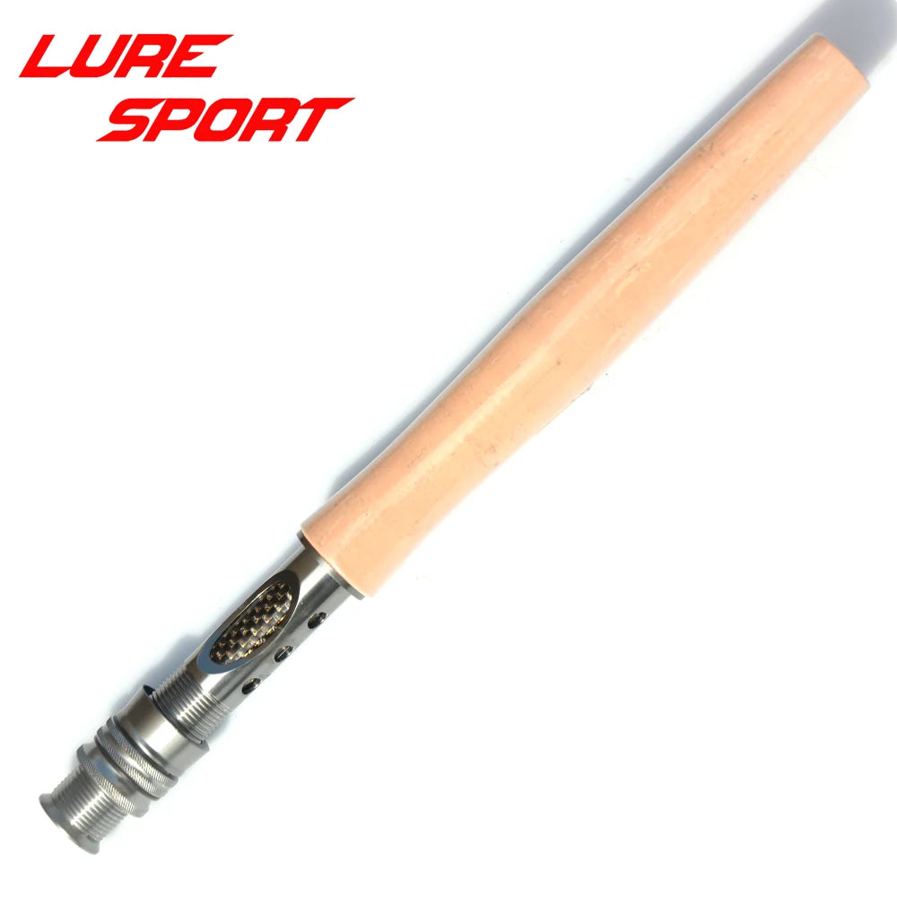 LureSport Aluminum body Carbon Tube Fly reel seat with End Cap cork grip 18cm with sunken Fly Rod Building Component