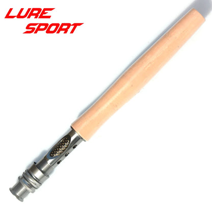 LureSport Aluminum body Carbon Tube Fly reel seat with End Cap cork grip 18cm with sunken Fly Rod Building Component