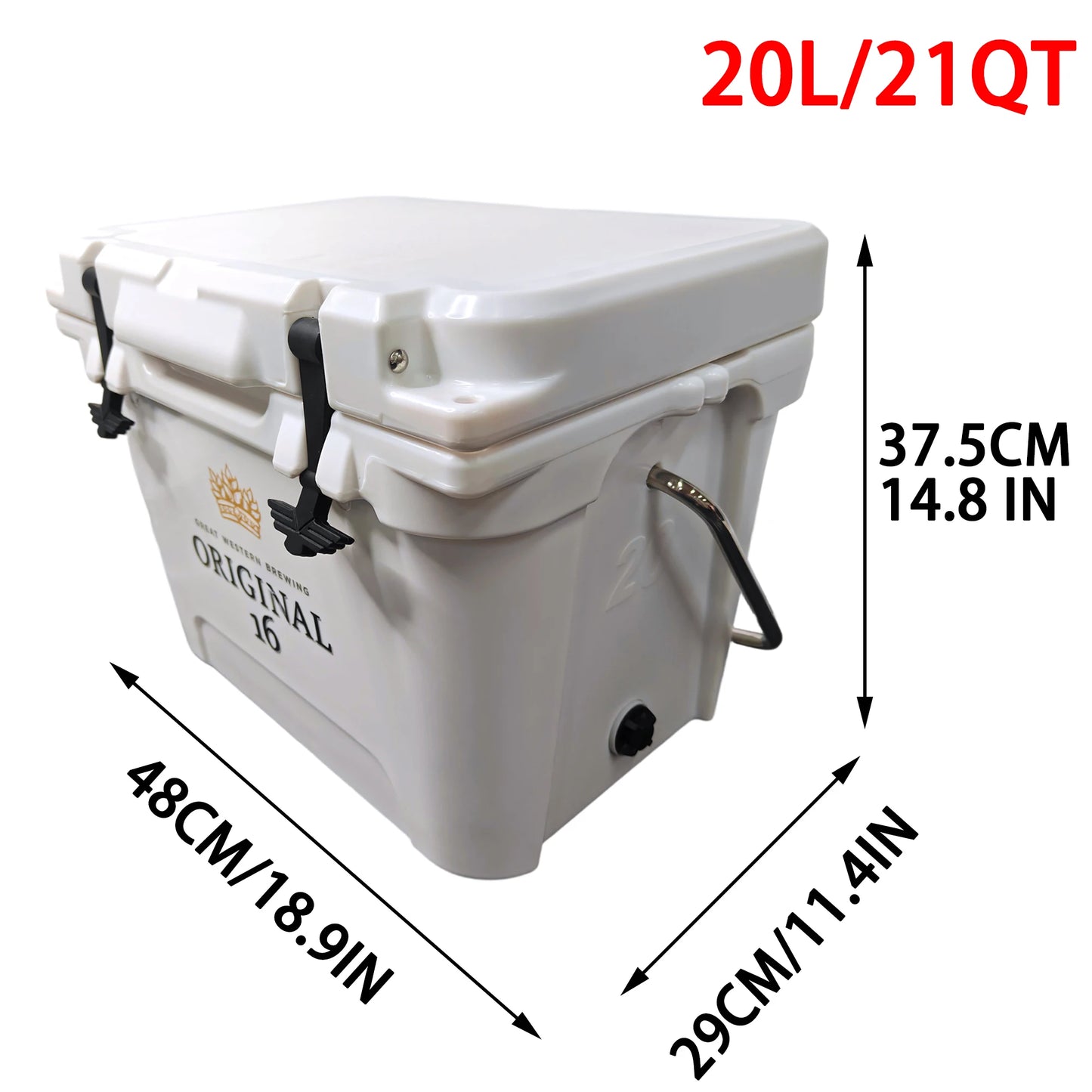 20 Liter Classic Plastic Rotational Molding Portable Cooler Box Travel Party Ceremony Camping Fishing Sports Medical Household