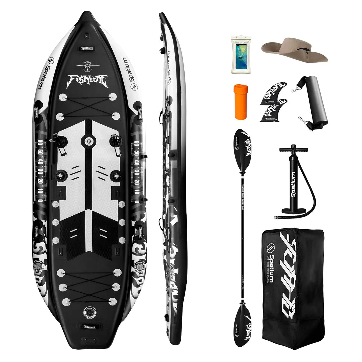 Spatium US Local Warehouse 1 PersonDrop Stitch Ocean Fishing Paddle Board Inflatable Fishing Kayak,easy to Storewith Accessories