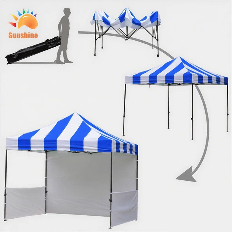 Custom Outdoor Square Tent 10x10 Waterproof Advertising Tent with Logo Printing Ideal for Trade Shows and Camping Events