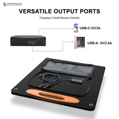 Foldable Solar Panel 100W Waterproof Portable Solar Generator 100W Foldable Energy Panel Mono Cells for Outdoor Camping