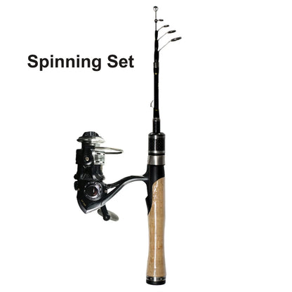 Travel Fishing Rod 1.25 m 1.5 m  Telescopic Fishing Rod 2-7 g Lure Weight Ultralight Carbon Spinning Rod Trout Fishing Set