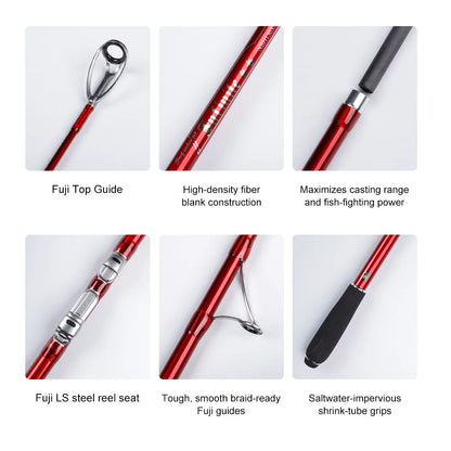 NOEBY Surf Fishing Rod 397BX 428BX 100-260g 3 Section Fuji Parts Japan Carbon Rockfishing Spinning Rod for Sea Surfcasting Rods