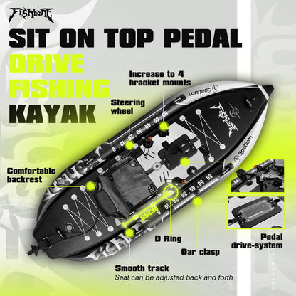Spatium US Local Warehousedrive Drop Stitch 0.9PVCInflatable Fishing Kayak with Seat Resistant to Seawater Corrosion for Fishing