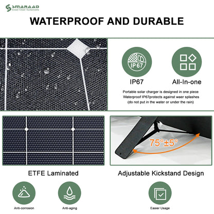 Foldable Solar Panel 100W Waterproof Portable Solar Generator 100W Foldable Energy Panel Mono Cells for Outdoor Camping