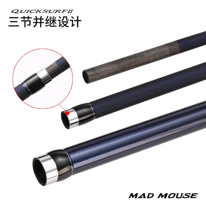 NEW MADMOUSE QUICK SURF 4.25M/4.05M BX 3 Section Fuji Parts Spiral X Carbon Surf Fishing Rod Sinker 100-300g Surf Spinning Rods