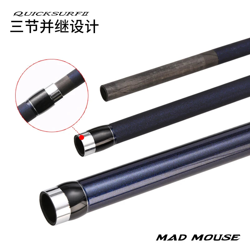 NEW MADMOUSE QUICK SURF 4.25M/4.05M BX 3 Section Fuji Parts Spiral X Carbon Surf Fishing Rod Sinker 100-300g Surf Spinning Rods