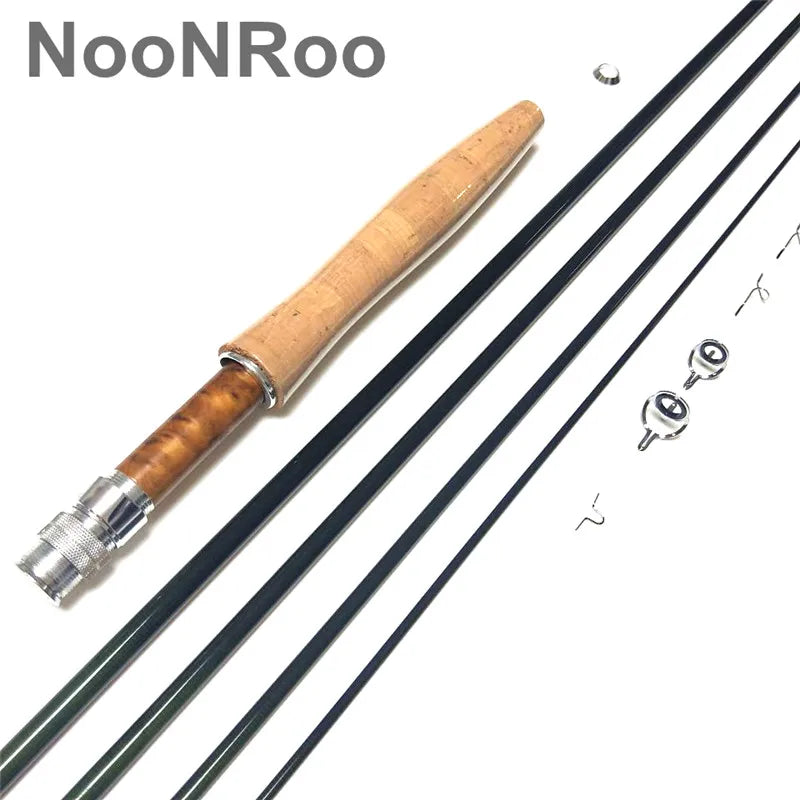 NooNRoo IM8 8ft 6inch 4pc 1wt  Fly Rod DIY Cambo Kit  fast Action fly blank with A Grade Cork Grip Fly fishing rod combo
