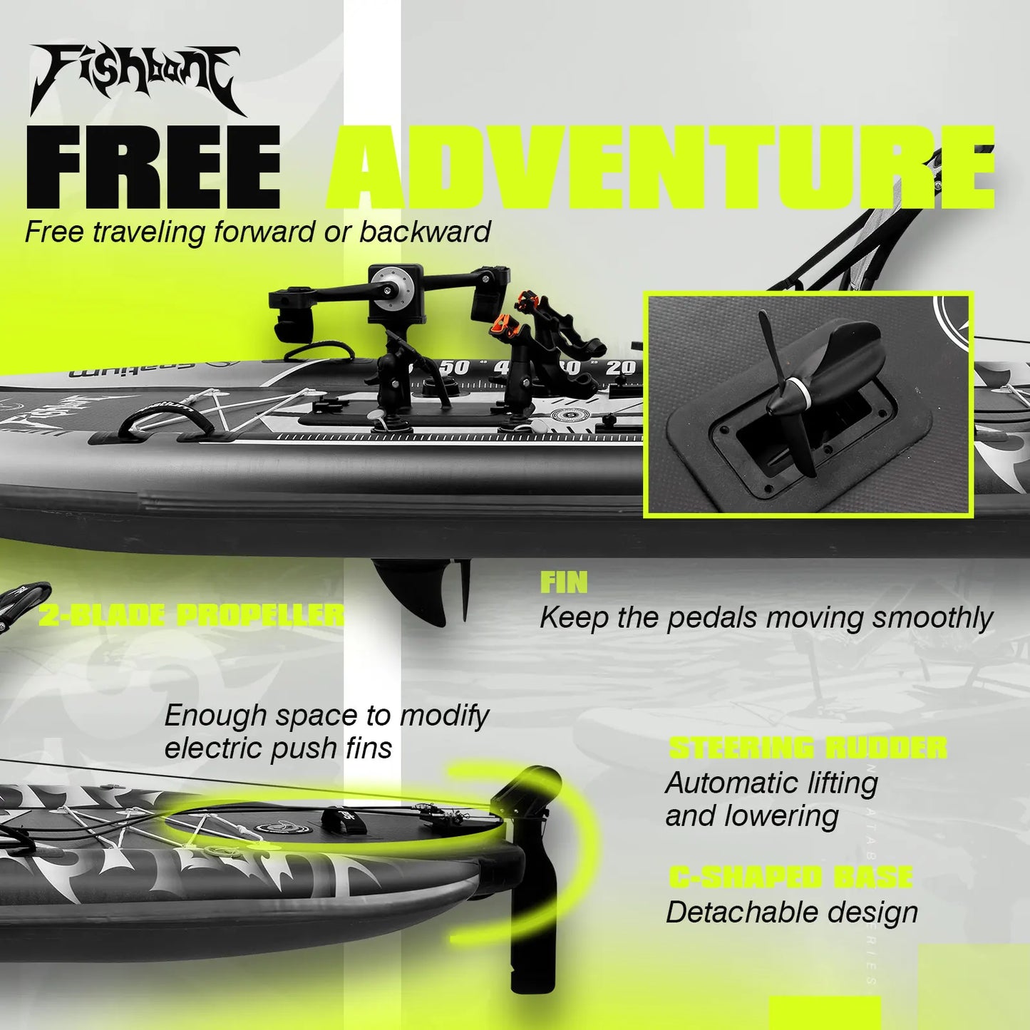 Spatium US Local Warehousedrive Drop Stitch 0.9PVCInflatable Fishing Kayak with Seat Resistant to Seawater Corrosion for Fishing