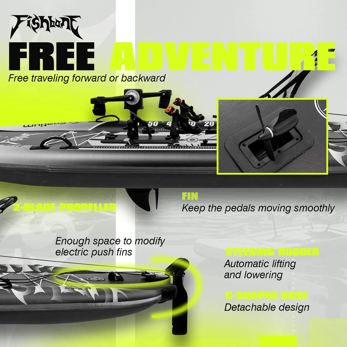 Spatium US Local Warehousedrive Drop Stitch 0.9PVCInflatable Fishing Kayak with Seat Resistant to Seawater Corrosion for Fishing