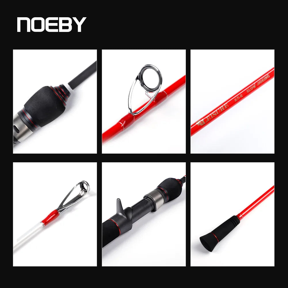 Noeby Slow Jigging Fishing Rod 1.68m 1.83m 2 Section Spinning Casting Rod Lure 300g Boat Carbon Fiber Saltwater Fishing Rod