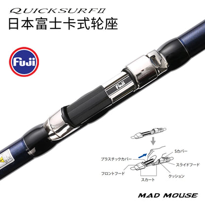 NEW MADMOUSE QUICK SURF 4.25M/4.05M BX 3 Section Fuji Parts Spiral X Carbon Surf Fishing Rod Sinker 100-300g Surf Spinning Rods