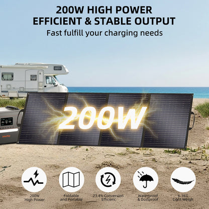 Portable 200W Foldable Solar Panel for Power Station Use Camping Solar Panel Off-grid Solar Panel