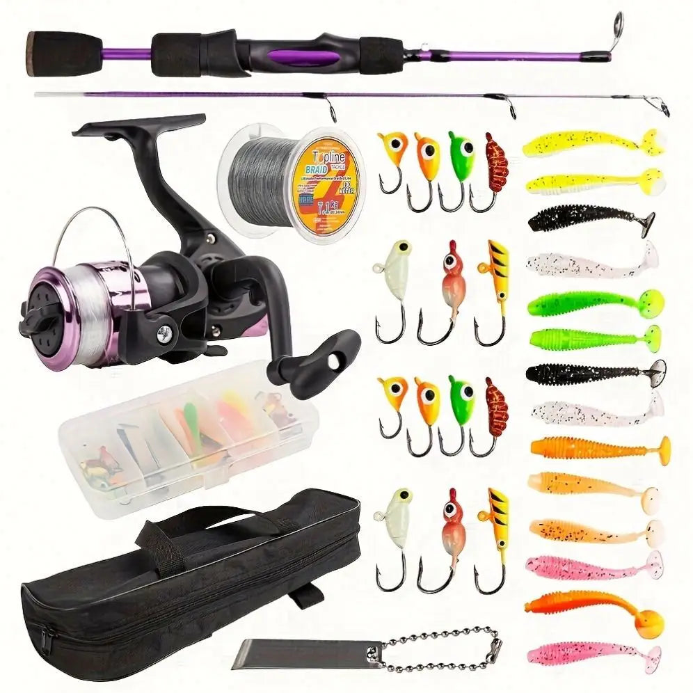 Longer Smooth Durability Medium Heavy Spinning Rod With Reel Combo Full Set Heavy Duty Ice Fishing Rod and Reel Set