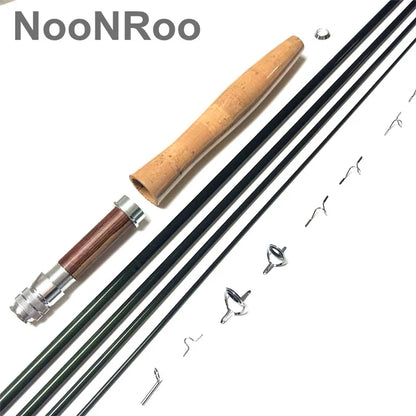 Fly Rod Combo Kit, Fast Action Fly Blank, A Grade Cork Grip, Fishing Rod Combo, IM8, 8ft, 6Inch, 4Wt, 4Pcs NooNRoo