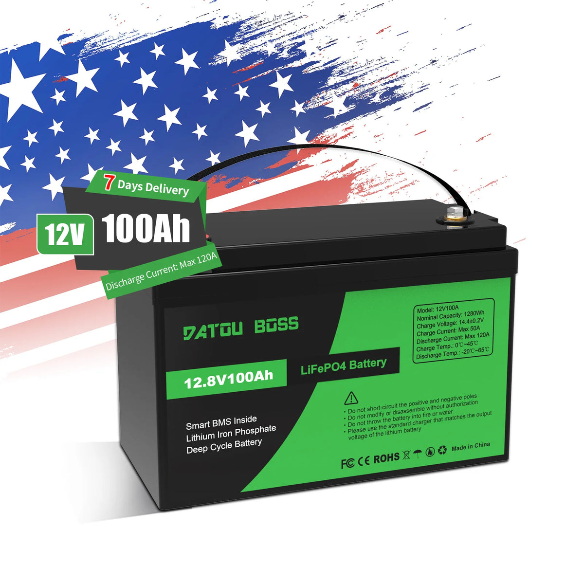 USA EU STOCK NO TAX 12V 100ah LIFEPO4 Battery Built-in BMS for RV Car Boat and Fishing Batteries Lithium Ion Batteries Pack