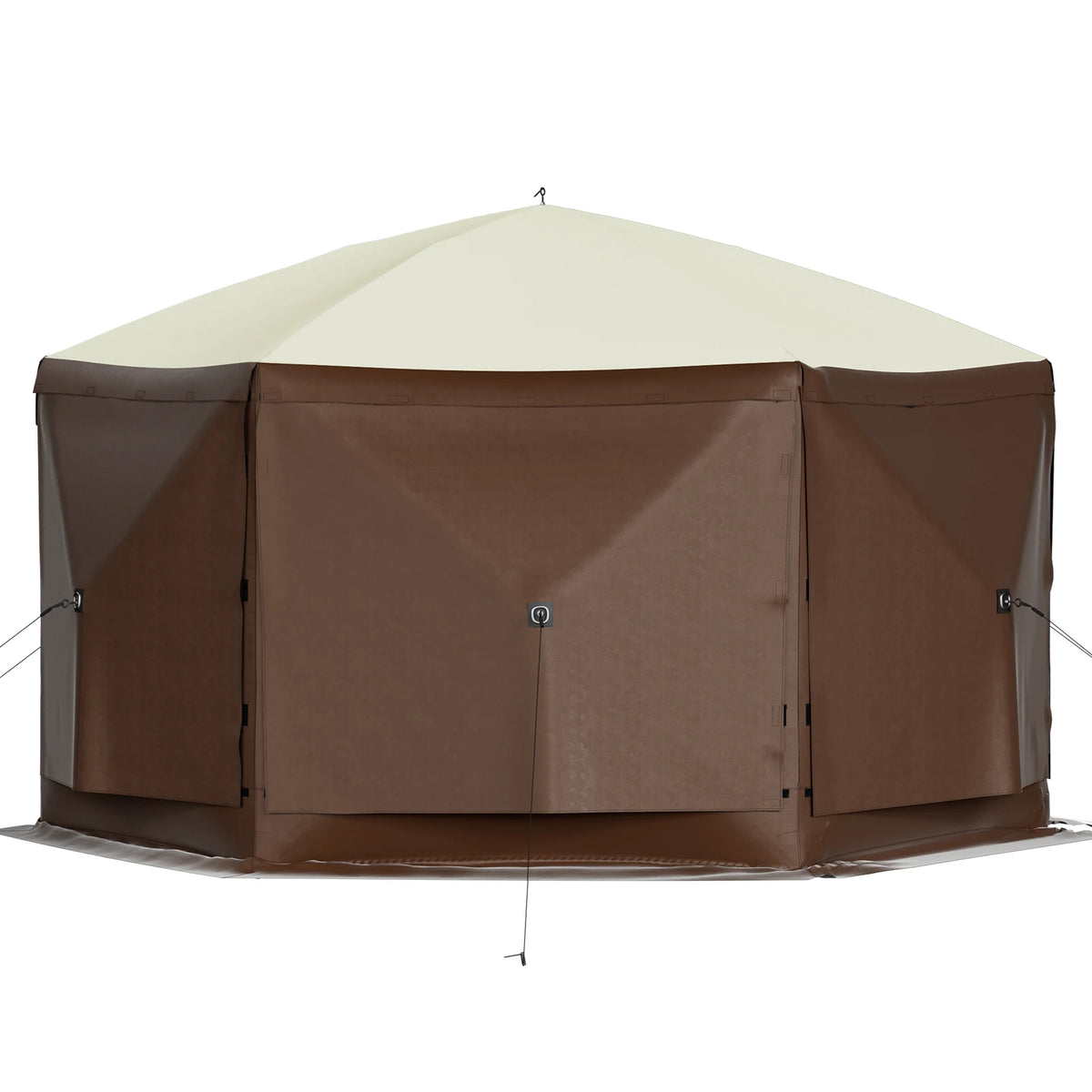 Modern Durable Camping Gazebo Tent 10'x10' 6-Sided Pop-Up Waterproof Shelter Portable Storage Bag Ground Outdoor Furniture