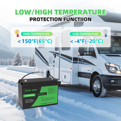 USA EU STOCK NO TAX 12V 100ah LIFEPO4 Battery Built-in BMS for RV Car Boat and Fishing Batteries Lithium Ion Batteries Pack