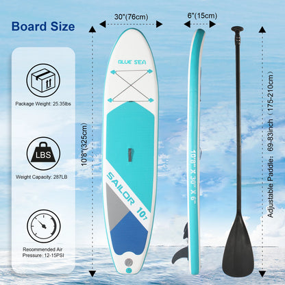 USA Warehouse Spot PVC Outdoor Game Sport Waterplay Fishing Turing Surfing Rowing Yoga Inflatable Stand up Paddle SUP Board Set