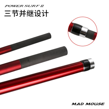 NEW MADMOUSE POWER SURF 3 Section Fuji Parts High Carbon 4.20m Surf Fishing Rod Sinker 100-350g Japan Quality Spinning Rods