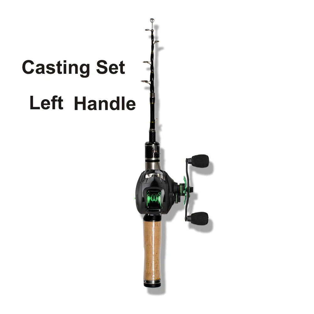 Travel Fishing Rod 1.25 m 1.5 m  Telescopic Fishing Rod 2-7 g Lure Weight Ultralight Carbon Spinning Rod Trout Fishing Set