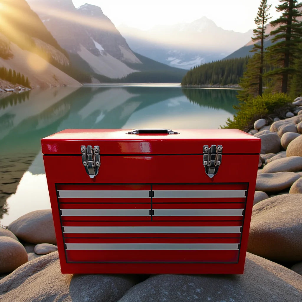 20 Liter Red Metal Cooler Box for Camping Travelling Fishing BBQ RV Outdooruse-New Design Beverage Tubs for Beers Drinks