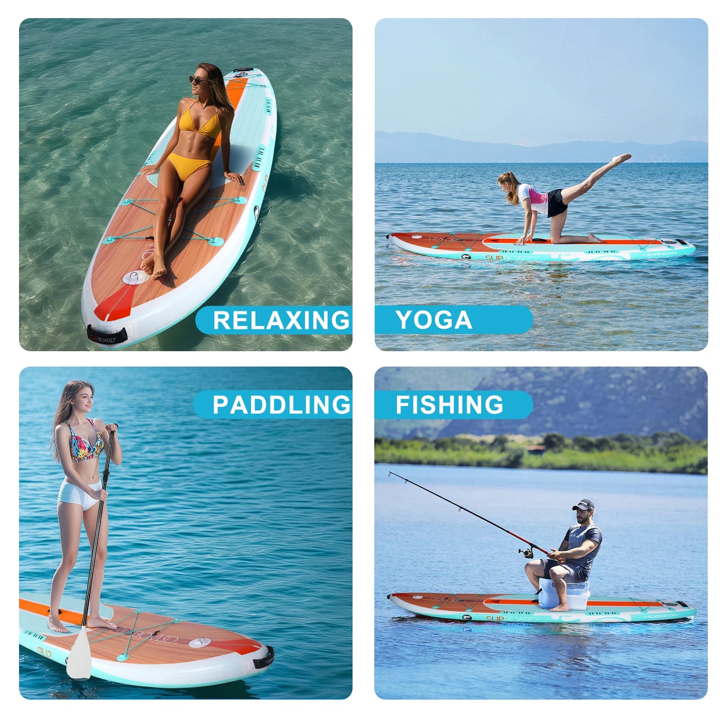 Portable Inflatable Stand up Paddle Board for Fishing and Recreation with Eco Friendly Supboard Construction and Durable Heavy