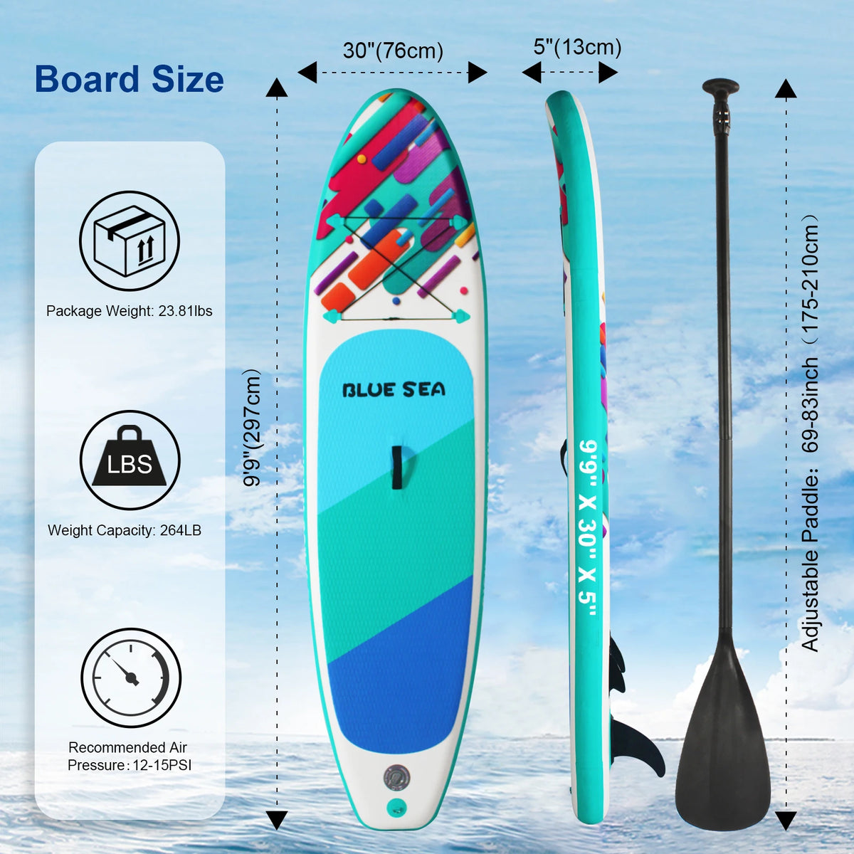 USA Warehouse Spot PVC Outdoor Game Sport Waterplay Fishing Turing Surfing Rowing Yoga Inflatable Stand up Paddle SUP Board Set