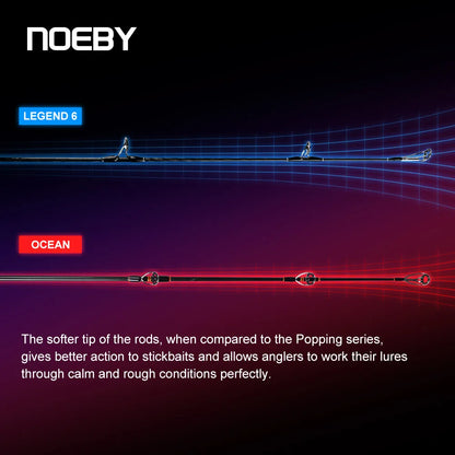 NOEBY  2.6m 2.75m 3.05m Stickbait Surf Spinning Rod 2 Section H XH Power Lure 40-160g Shore Jigging for Saltwater Sea Fishing Ro