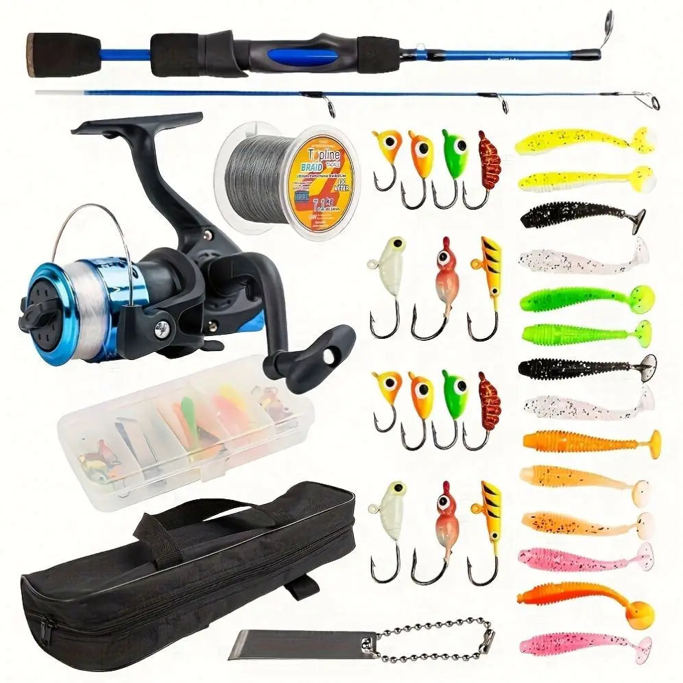 Longer Smooth Durability Medium Heavy Spinning Rod With Reel Combo Full Set Heavy Duty Ice Fishing Rod and Reel Set