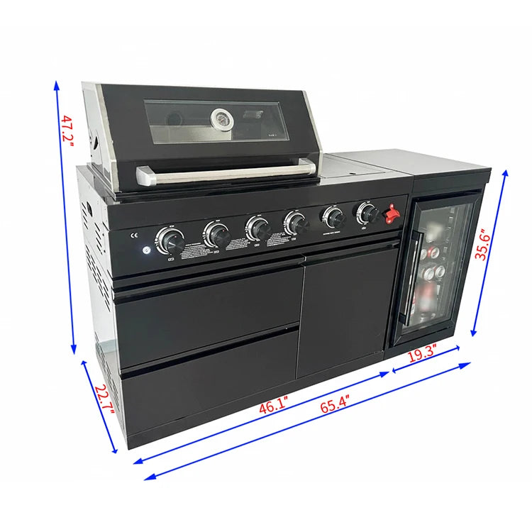 US in Stock All Weather Resistant Modular Outdoor Kitchen Stainless Steel BBQ Cabinets Island for Garden Cooking